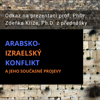 Odkaz na prezentaci prof. PhDr. Zdeňka Kříže, Ph.D. z přednášky Arabsko-izraelský konflikt a jeho současné projevy.